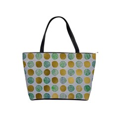 Green And Golden Dots Pattern                            Classic Shoulder Handbag by LalyLauraFLM