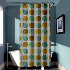 Green And Golden Dots Pattern                       Shower Curtain 36  X 72  by LalyLauraFLM