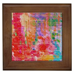 Colorful Watercolors Pattern                            Framed Tile by LalyLauraFLM