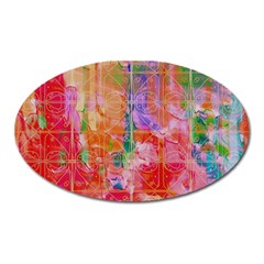 Colorful Watercolors Pattern                            Magnet (oval) by LalyLauraFLM