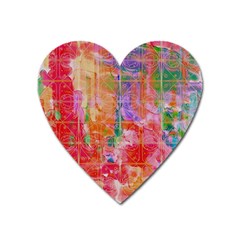 Colorful Watercolors Pattern                            Magnet (heart) by LalyLauraFLM