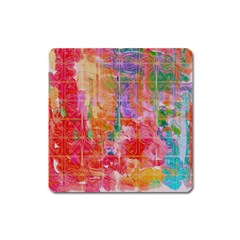 Colorful Watercolors Pattern                            Magnet (square) by LalyLauraFLM