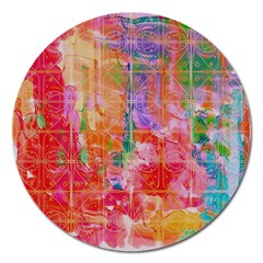 Colorful Watercolors Pattern                            Magnet 5  (round) by LalyLauraFLM