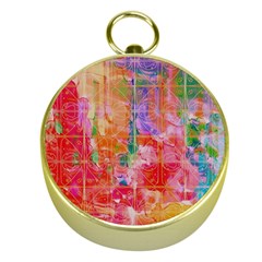 Colorful Watercolors Pattern                            Gold Compass