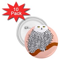 Animals Bird Owl Pink Polka Dots 1 75  Buttons (10 Pack)