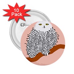 Animals Bird Owl Pink Polka Dots 2 25  Buttons (10 Pack) 