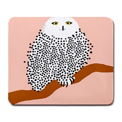 Animals Bird Owl Pink Polka Dots Large Mousepads by Mariart