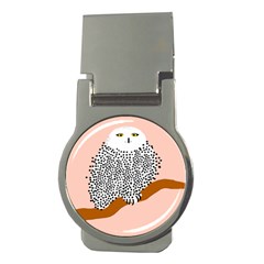 Animals Bird Owl Pink Polka Dots Money Clips (round)  by Mariart