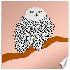 Animals Bird Owl Pink Polka Dots Canvas 16  X 16  