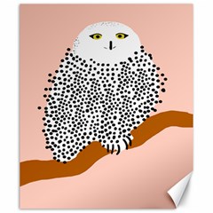 Animals Bird Owl Pink Polka Dots Canvas 20  X 24   by Mariart