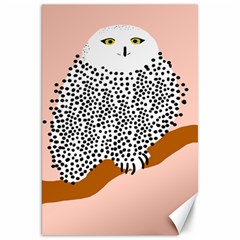 Animals Bird Owl Pink Polka Dots Canvas 20  X 30   by Mariart