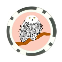 Animals Bird Owl Pink Polka Dots Poker Chip Card Guard by Mariart