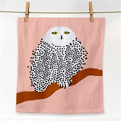 Animals Bird Owl Pink Polka Dots Face Towel