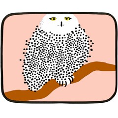 Animals Bird Owl Pink Polka Dots Fleece Blanket (mini) by Mariart