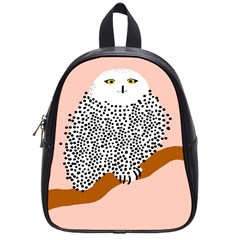 Animals Bird Owl Pink Polka Dots School Bag (small) by Mariart