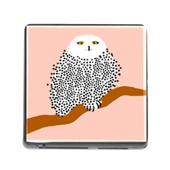 Animals Bird Owl Pink Polka Dots Memory Card Reader (square) by Mariart