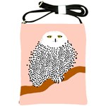 Animals Bird Owl Pink Polka Dots Shoulder Sling Bags Front