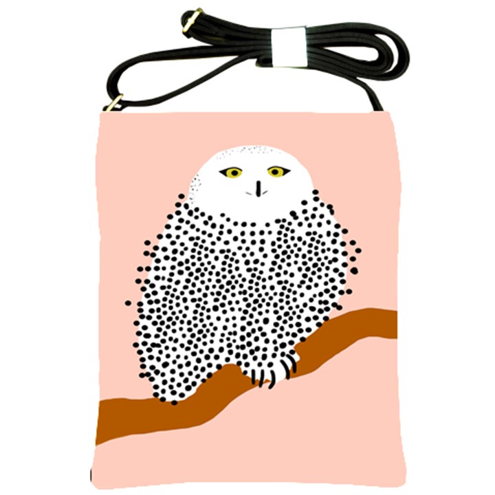 Animals Bird Owl Pink Polka Dots Shoulder Sling Bags