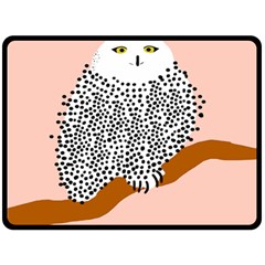 Animals Bird Owl Pink Polka Dots Fleece Blanket (large) 