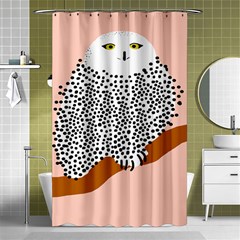 Animals Bird Owl Pink Polka Dots Shower Curtain 48  X 72  (small)  by Mariart