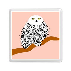 Animals Bird Owl Pink Polka Dots Memory Card Reader (square) 