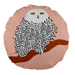 Animals Bird Owl Pink Polka Dots Large 18  Premium Round Cushions by Mariart