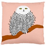 Animals Bird Owl Pink Polka Dots Large Flano Cushion Case (One Side) Front