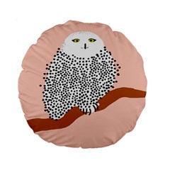 Animals Bird Owl Pink Polka Dots Standard 15  Premium Flano Round Cushions