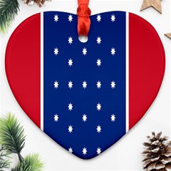 British American Flag Red Blue Star Ornament (heart)