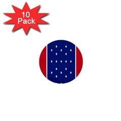 British American Flag Red Blue Star 1  Mini Buttons (10 Pack)  by Mariart