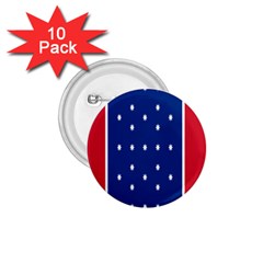 British American Flag Red Blue Star 1 75  Buttons (10 Pack)