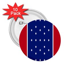 British American Flag Red Blue Star 2 25  Buttons (10 Pack)  by Mariart