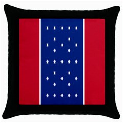 British American Flag Red Blue Star Throw Pillow Case (black) by Mariart