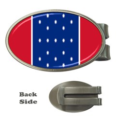 British American Flag Red Blue Star Money Clips (oval) 