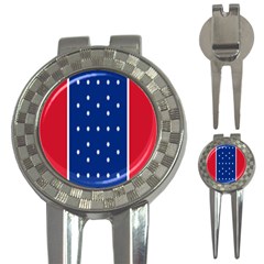 British American Flag Red Blue Star 3-in-1 Golf Divots by Mariart