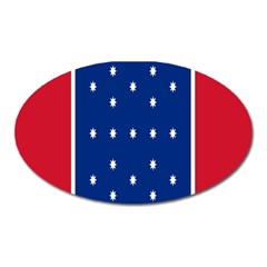 British American Flag Red Blue Star Oval Magnet by Mariart