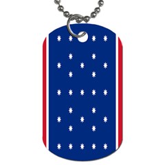 British American Flag Red Blue Star Dog Tag (one Side) by Mariart