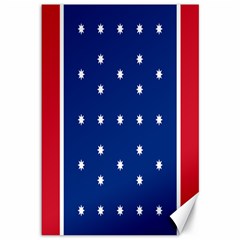 British American Flag Red Blue Star Canvas 12  X 18  