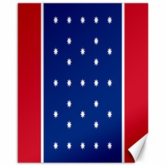 British American Flag Red Blue Star Canvas 16  X 20  