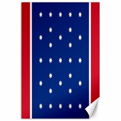 British American Flag Red Blue Star Canvas 24  X 36 