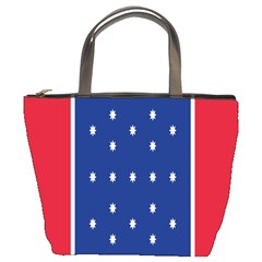 British American Flag Red Blue Star Bucket Bags