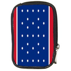 British American Flag Red Blue Star Compact Camera Cases