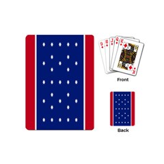 British American Flag Red Blue Star Playing Cards (mini)  by Mariart