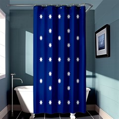 British American Flag Red Blue Star Shower Curtain 36  X 72  (stall)  by Mariart