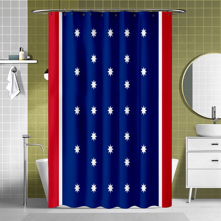 British American Flag Red Blue Star Shower Curtain 48  x 72  (Small) 