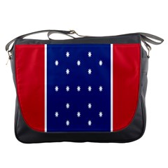 British American Flag Red Blue Star Messenger Bags