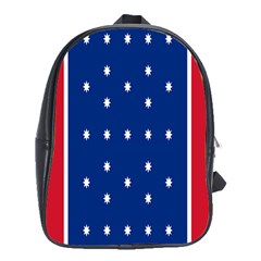 British American Flag Red Blue Star School Bag (xl) by Mariart