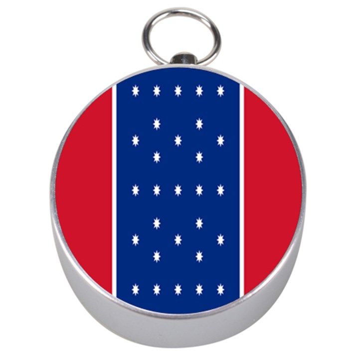 British American Flag Red Blue Star Silver Compasses