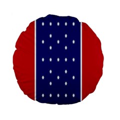 British American Flag Red Blue Star Standard 15  Premium Flano Round Cushions