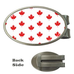 Canadian Maple Leaf Pattern Money Clips (oval)  by Mariart